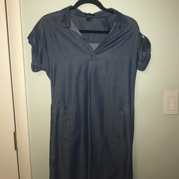 theory denim dress Theory Belted Shift Denim Navy Classic Jean Mini Dress sz.10 NWT $325